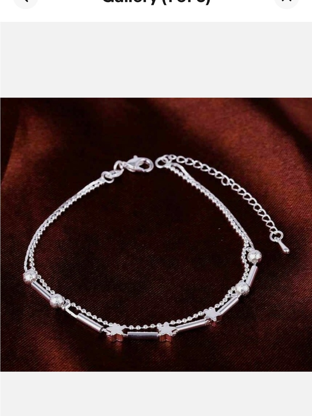 925 Silver Plated Women's Star Chain Bead Elegant Anklet Ankle Bracelet